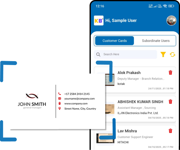 scan and manage contacts