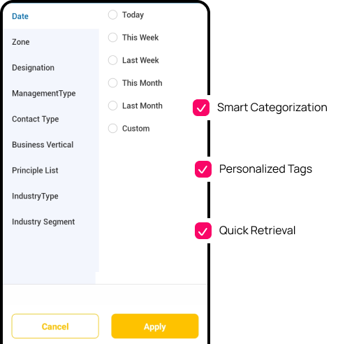 search tag organize contacts