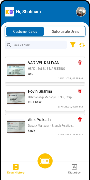 business card gallery